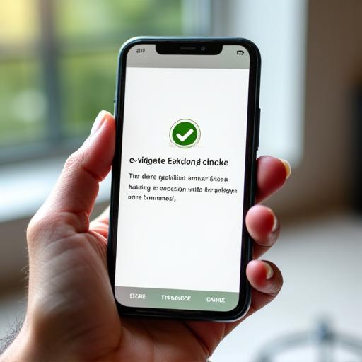 Smartphone screen showing a digital Swiss e-vignette confirmation with green tick.